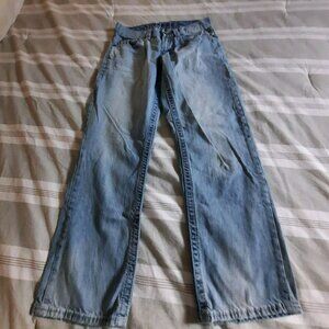 Decree Slim Straight Fit Mens Jeans Size 32x30 Light Wash Lightly Distressed